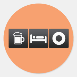 Drink-, slaap- en vinylplaten ronde sticker