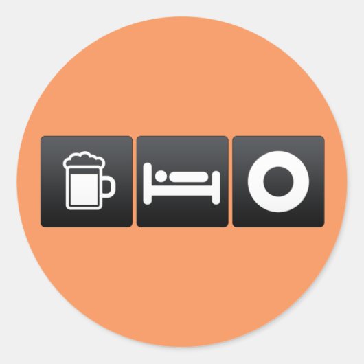 Drink-, slaap- en vinylplaten ronde sticker (Voorkant)