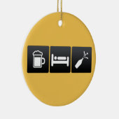 Drink, slaapstand en champagne keramisch ornament (Rechts)