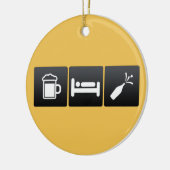 Drink, slaapstand en champagne keramisch ornament (Links)