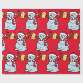 Drink Snowman Thunder_Cove drink bieren Cadeaupapier (Vlak)