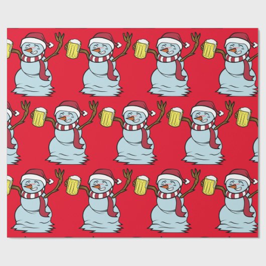 Drink Snowman Thunder_Cove drink bieren Cadeaupapier (Vlak)