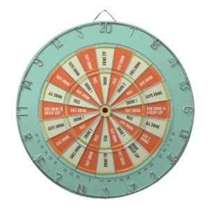 Drink Spel in Aqua en Oranje Dartbord