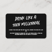 Drink spelletjes voor feesten visitekaartje (Achterkant)