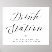 Drink Station Chic Calligrafering Script Bruiloft  Poster (Voorkant)