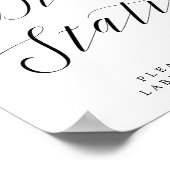 Drink Station Mooie Calligraphy Schrift Trouwtekst Poster (Hoek)