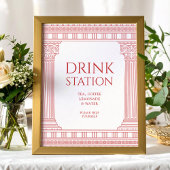 Drink Station poster voor godinnenfeest