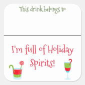 Drink Sticker Marker Naam Funny Christmas Cocktail (Voorkant)
