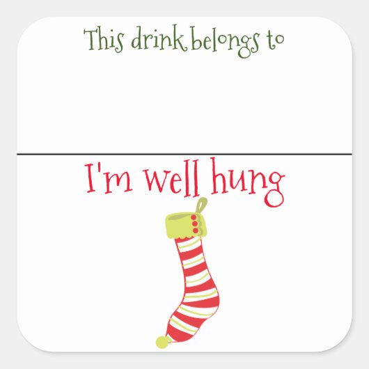 Drink Sticker Marker Naam Funny Christmas Gezegde (Voorkant)