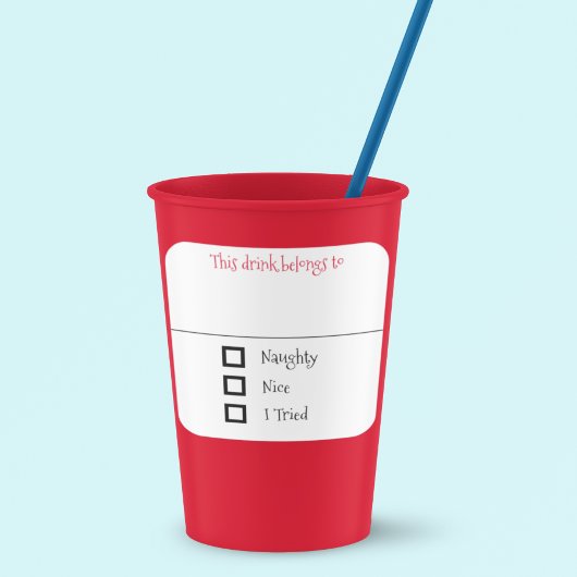 Drink Sticker Marker Naam Grappige Kerst Naughty