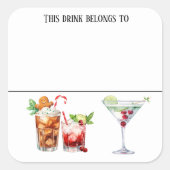 Drink Sticker Marker Naam Kerst Labels Partij (Voorkant)