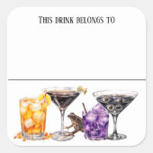 Drink Sticker Marker Name Witch Halloween Party (Voorkant)