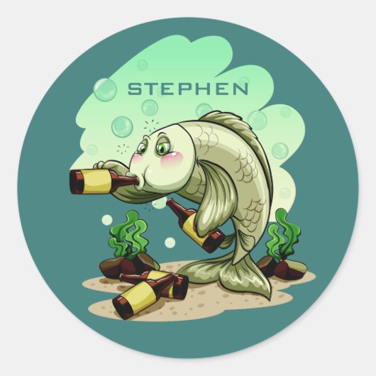Drink stickers voor aangepaste visnamen (Voorkant)