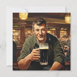 Drink stout in een dublin pub feestdagenkaart