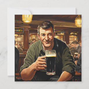 Drink stout in een dublin pub feestdagenkaart