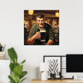 Drink stout in een Dublin pub Print (Thuiskantoor)