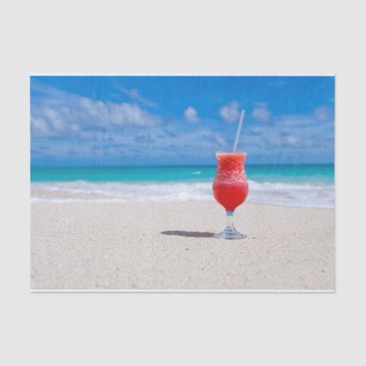 Drink + strand = papier met perfecte weefselweerga (Voorkant)
