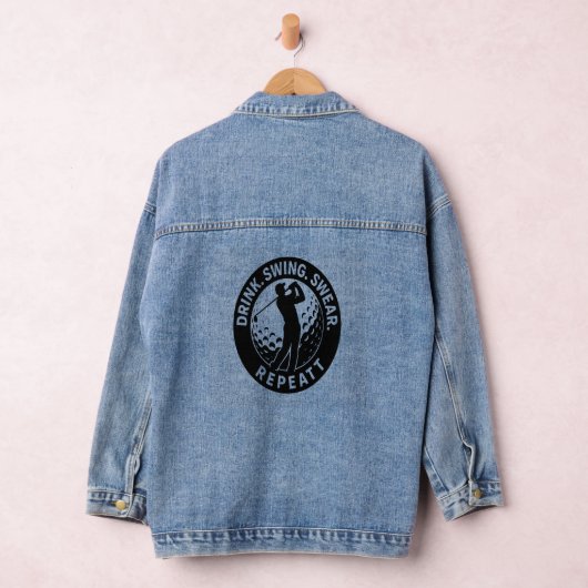 Drink Swing Swear Repeat Golf Denim Jacket (Hangar)