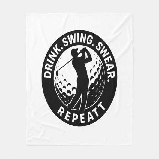 Drink Swing Swear Repeat Golf Fleece Deken (Voorkant)
