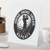 Drink Swing Swear Repeat Golf Reclamebord Met Voetstuk (Insitu)