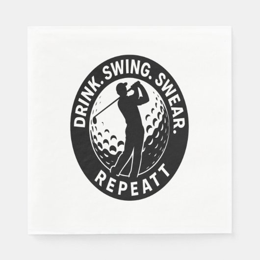 Drink Swing Swear Repeat Golf Servet (Voorkant)