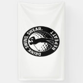 Drink Swing Swear Repeat Golf Spandoek (Verticaal)