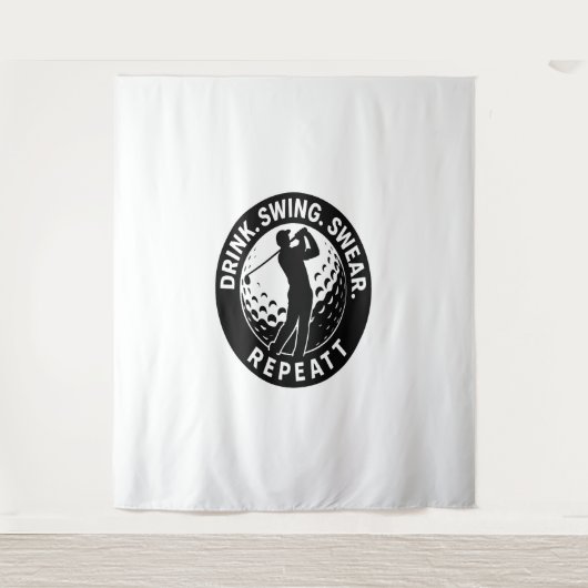 Drink Swing Swear Repeat Golf Wandkleed (Voorkant)
