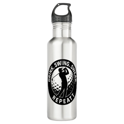 Drink Swing Swear Repeat Golf Waterfles (Voorkant)