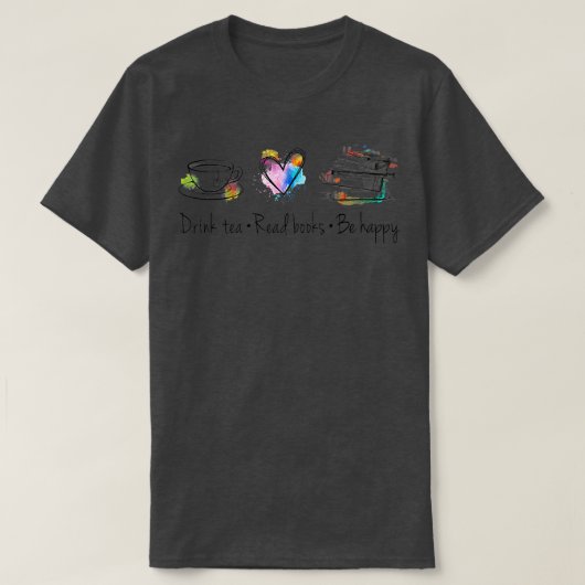 Drink Tea Book Lovers T-shirt (Design voorkant)