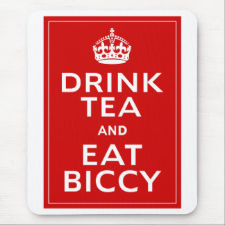 Drink Tea en Eat Biccy ~ British Fun Muismat