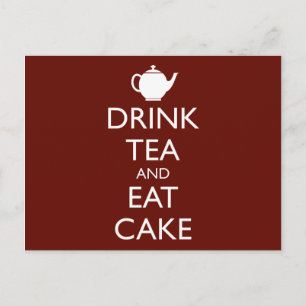 DRINK TEA EN EAT CAKE BRIEFKAART