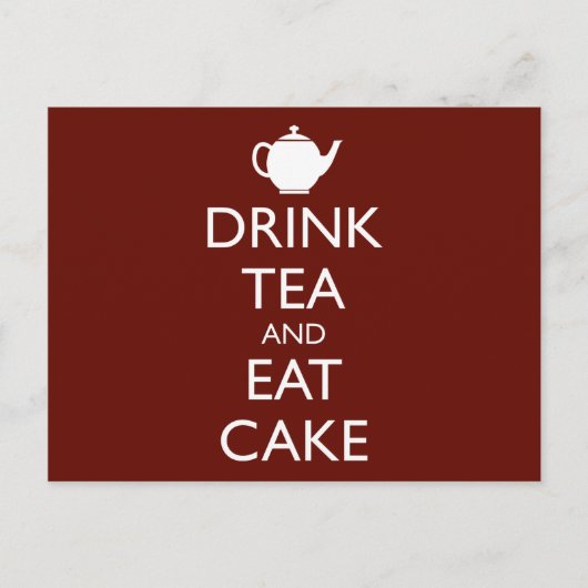 DRINK TEA EN EAT CAKE BRIEFKAART (Voorkant)