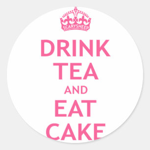 Drink Tea en Eat Cake Ronde Sticker