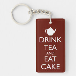 DRINK TEA EN EAT CAKE SLEUTELHANGER