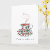 Drink tea en laat het een slogan citaat zijn,  bek kaart (Gele Bloem)