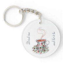 Drink tea en laat het slogan citaat zijn, roos