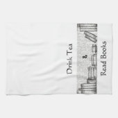 Drink Tea en lees Boeken keukenhanddoek (Horizontaal)
