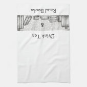 Drink Tea en lees Boeken keukenhanddoek (Verticaal)