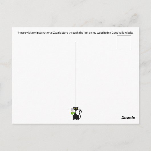 Drink Tea Feline Fine - Briefkaart (Achterkant)