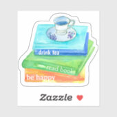 Drink Tea Lees boeken Wees blij Vinyl Sticker (Vel)