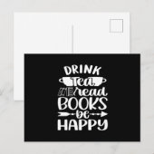 Drink Tea Read Book Be Happy Briefkaart (Voorkant / Achterkant)