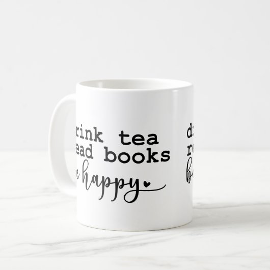 Drink Tea Read Books - Book Lovers Coffee Mok (Voorkant links)