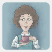 Drink Tea Square Sticker (Voorkant)