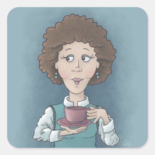 Drink Tea Square Sticker (Voorkant)