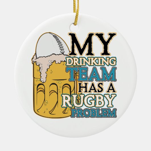 Drink Team Rugby Keramisch Ornament (Voorkant)