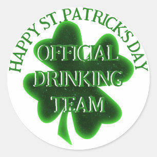 Drink Team St. Patrick's Day Ronde Sticker