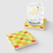 DRINK TEGEL STIJL ONTWERP STENEN ONDERZETTER (Zijkant)