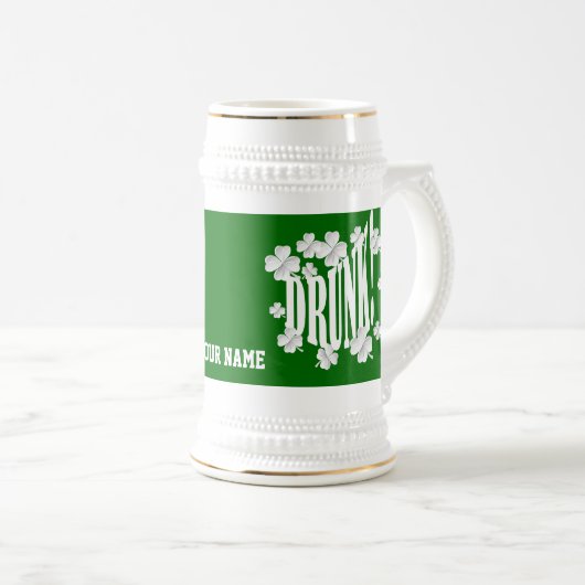 Drink tekst en shamrocken bierpul (Voorkant rechts)