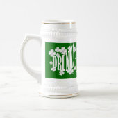 Drink tekst en shamrocken bierpul (Links)