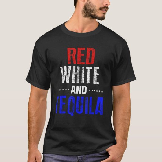 Drink Tequila Funny 4th of July USA Amerika T-shirt (Voorkant)
